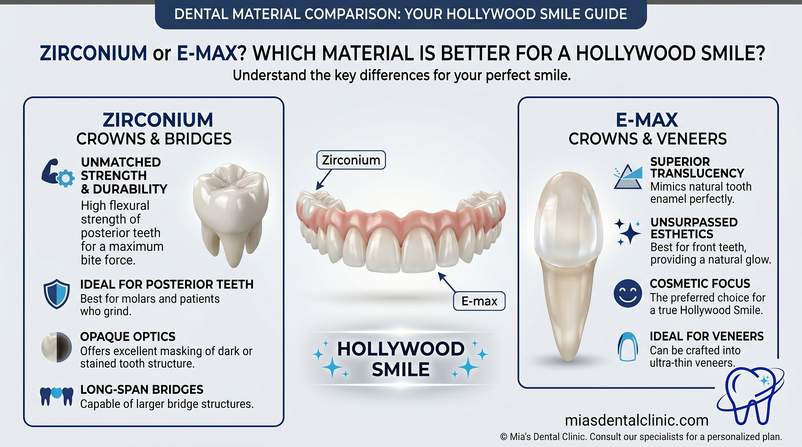Zirkonyum mu E-max mi? Hollywood Gülüşü İçin Hangi Malzeme Daha İyi?