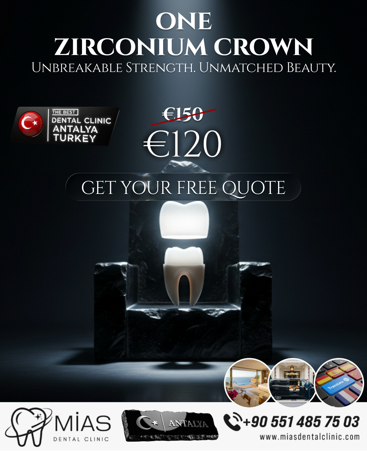 Tek zirkonyum kron özel teklif