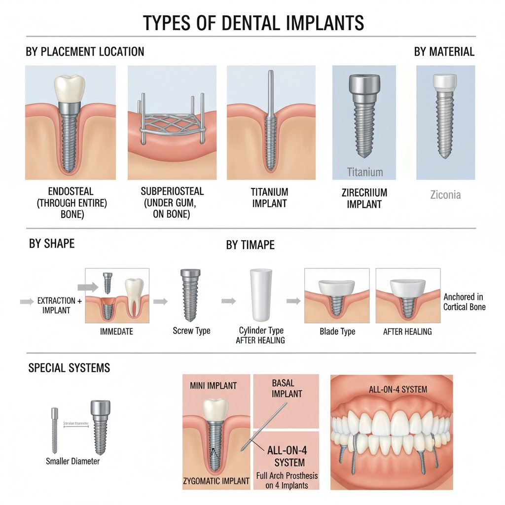 Dental Implant Tipleri Yerlesim Malzeme Private Sistemler